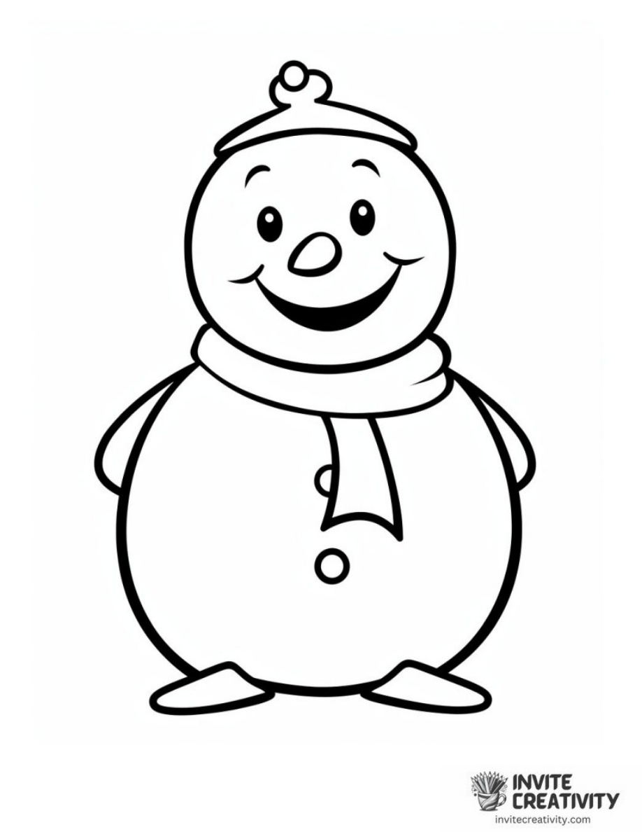 Easy to Color Snowman