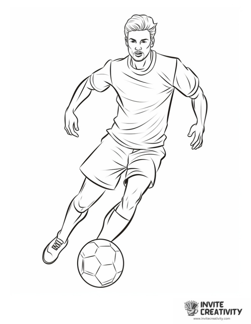 soccer players coloring page