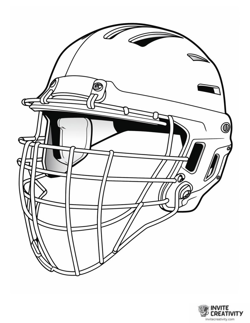 softball catcher's mask to color