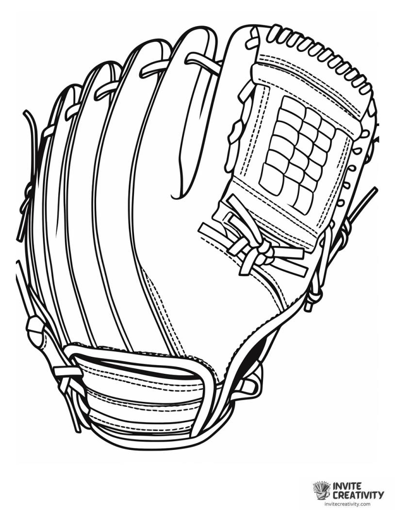 softball glove coloring page
