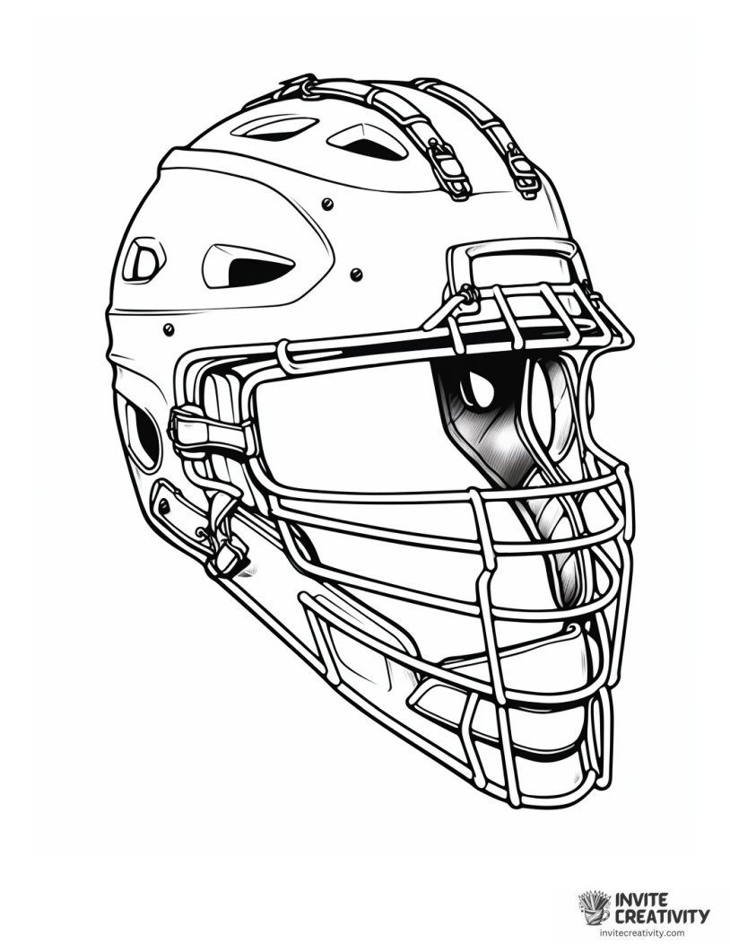 softball mask coloring page