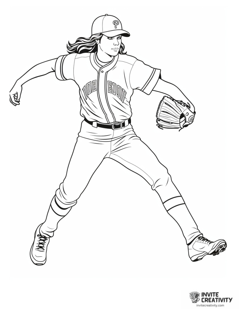 softball pitcher coloring sheet