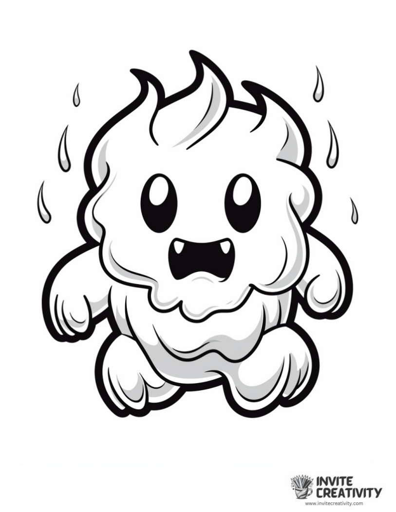 spooky ghost Coloring page