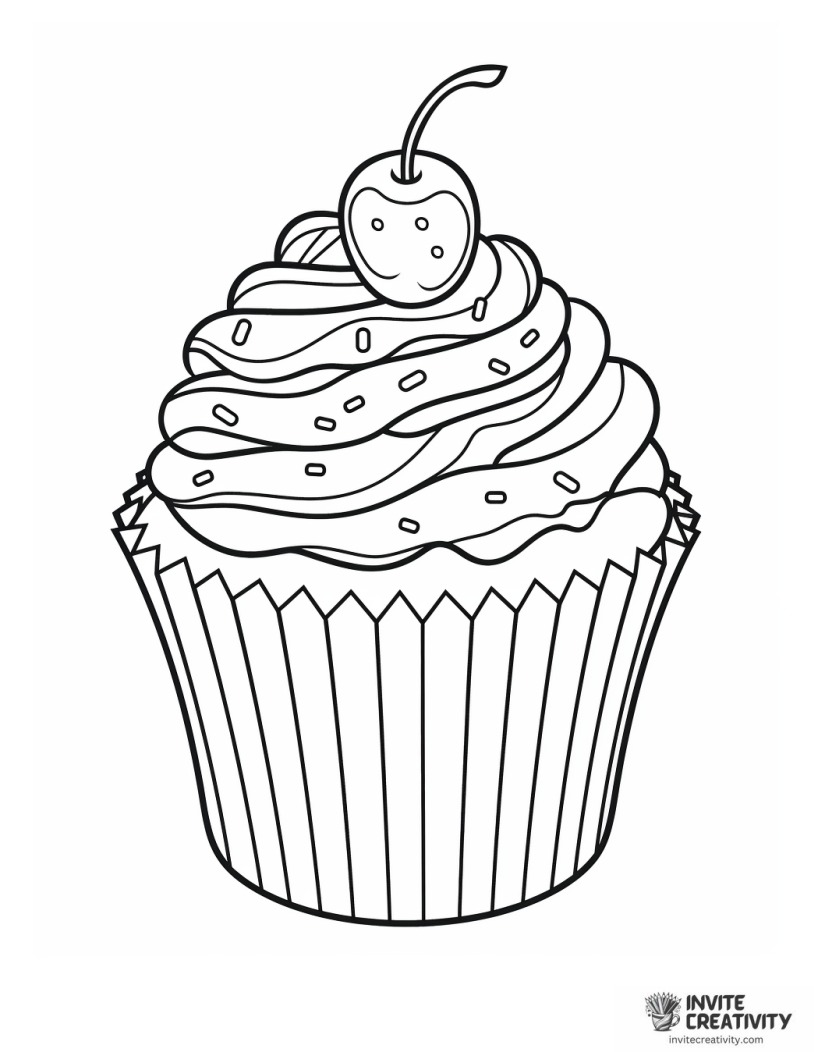 sprinkle cupcake coloring page