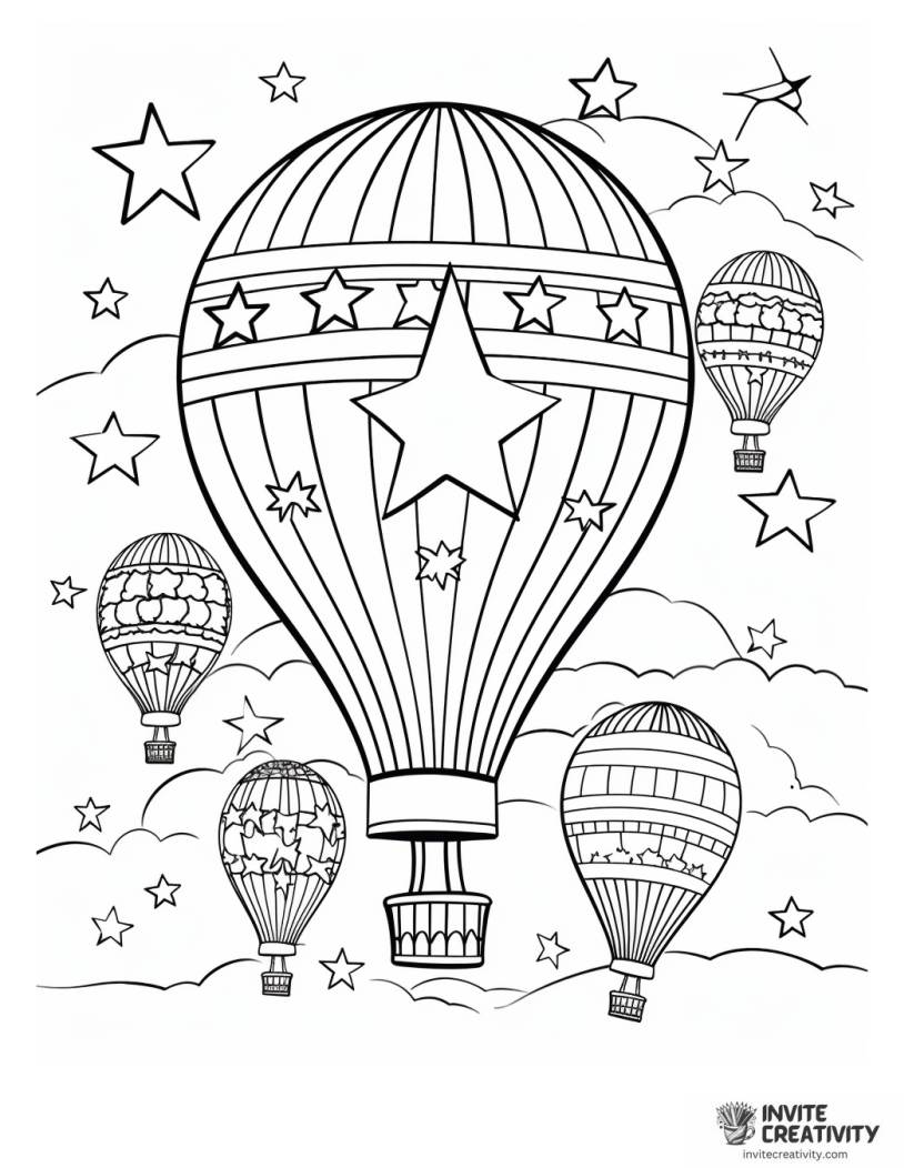starry patterned hot air balloon