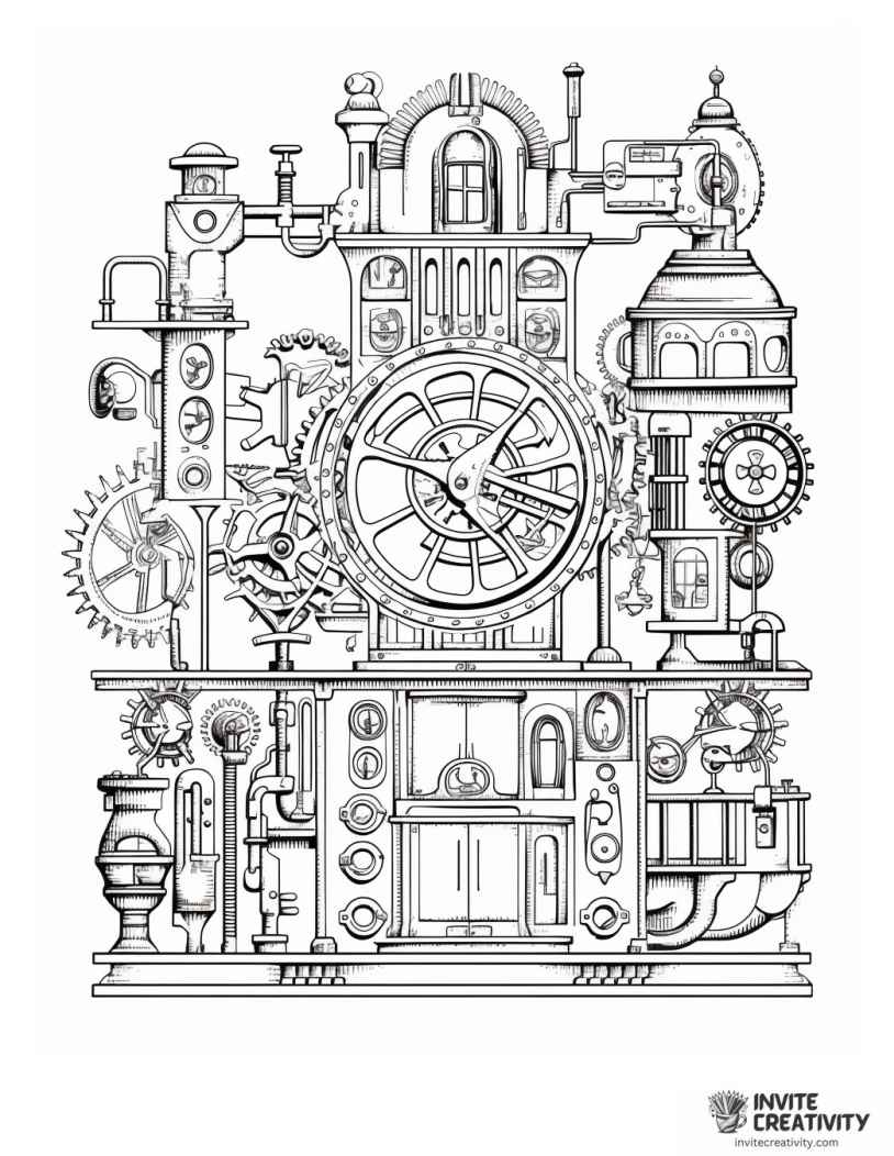 steampunk art coloring page