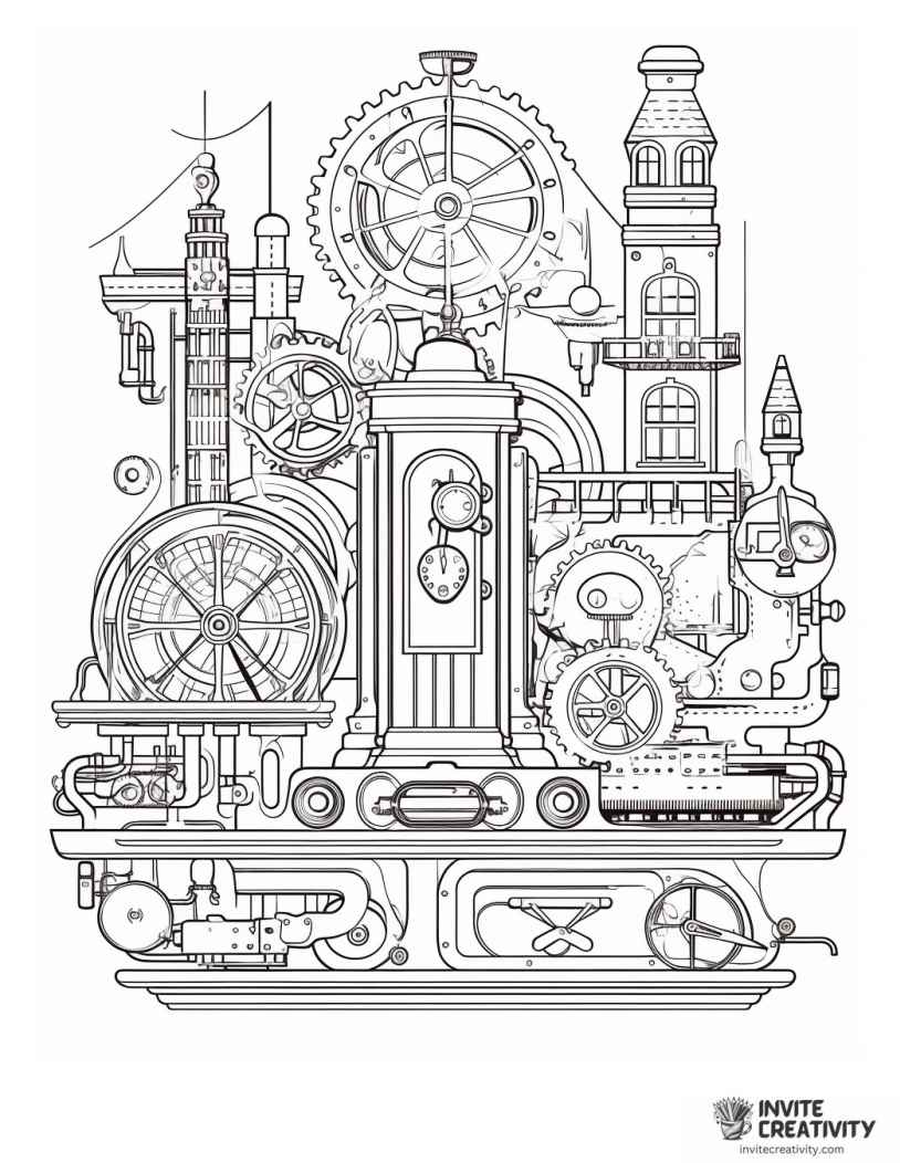 steampunk coloring page