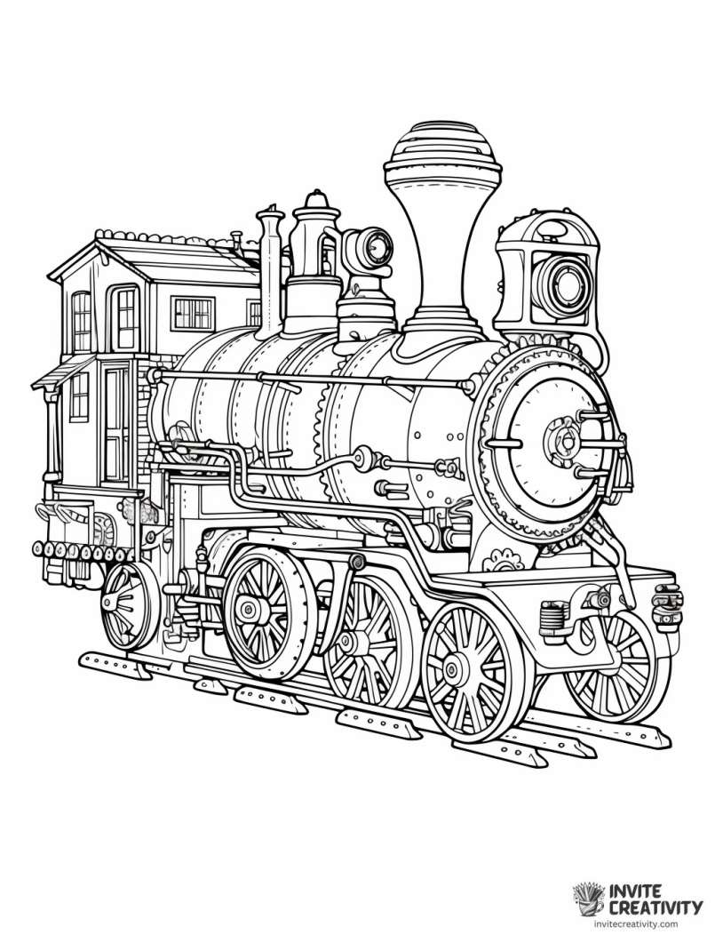 steampunk locomotive illustration