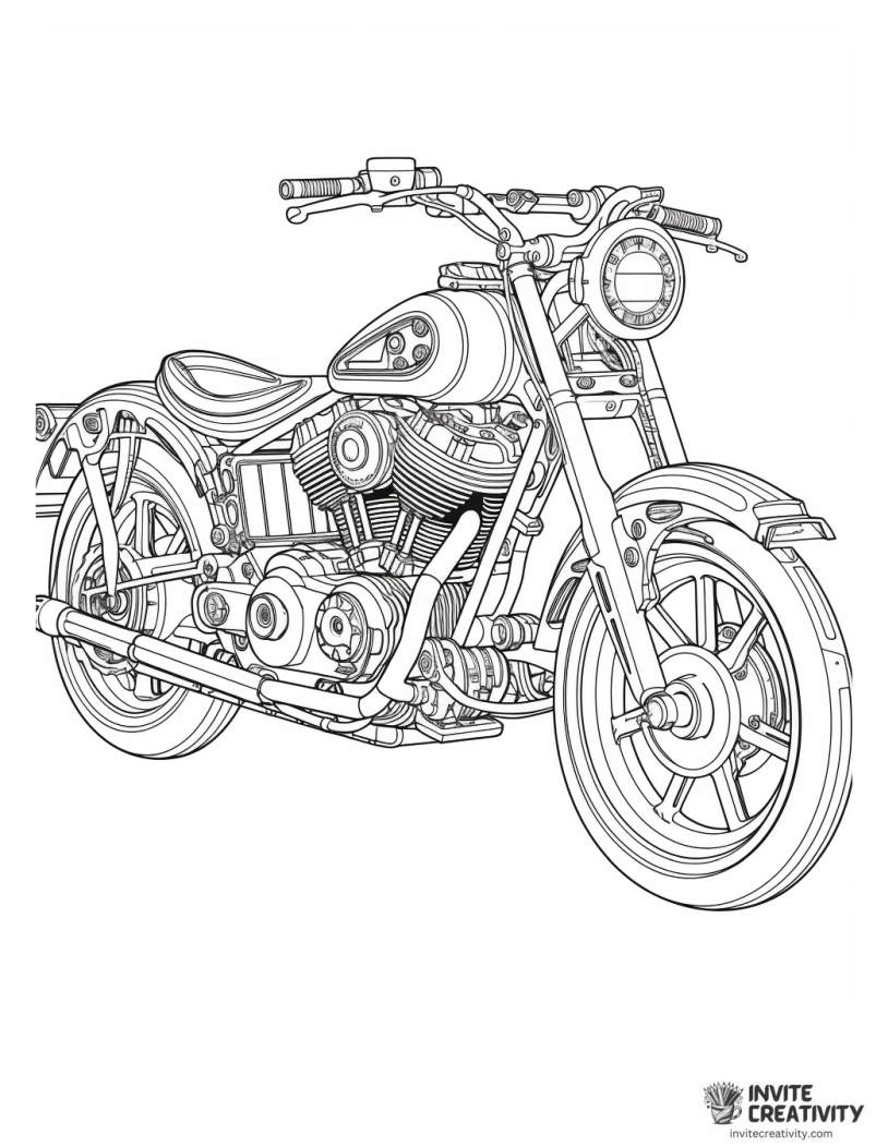 steampunk motorcycle to color