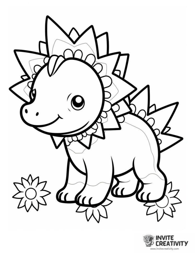 stegosaurus baby coloring page
