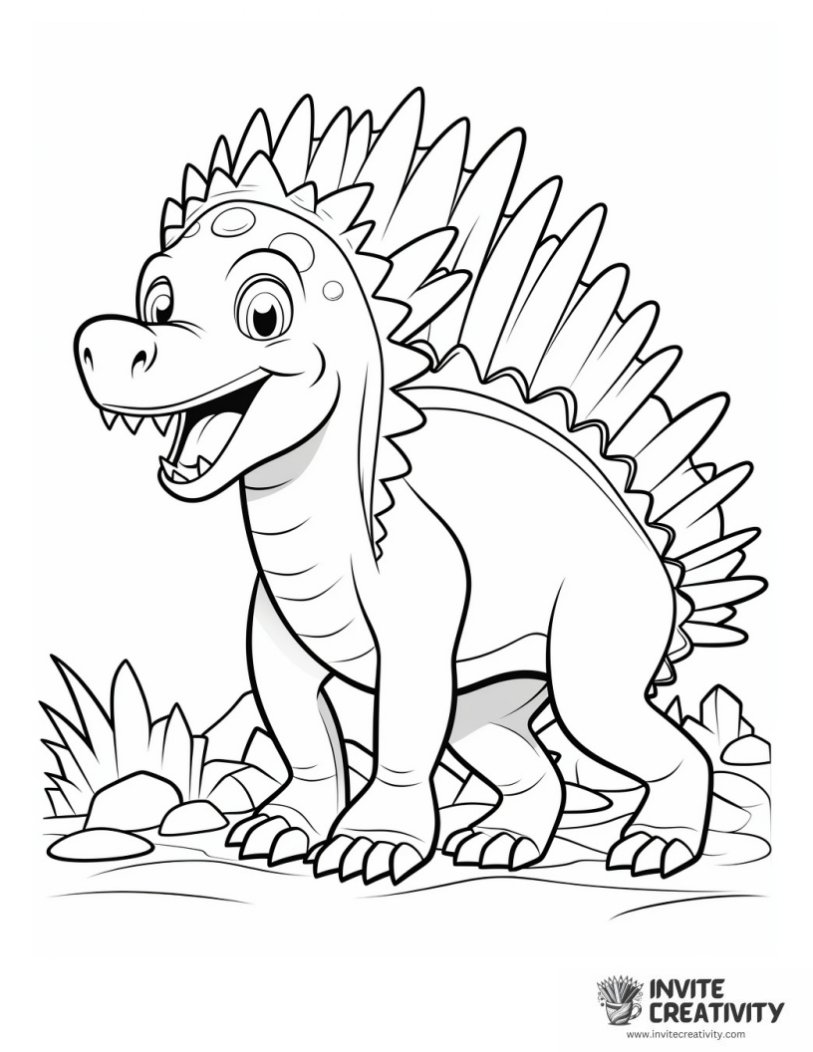 stegosaurus cartoon coloring page