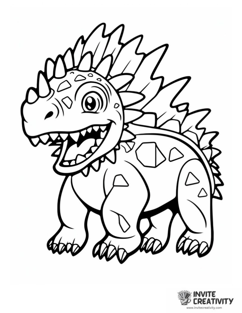 stegosaurus funny and simple to color