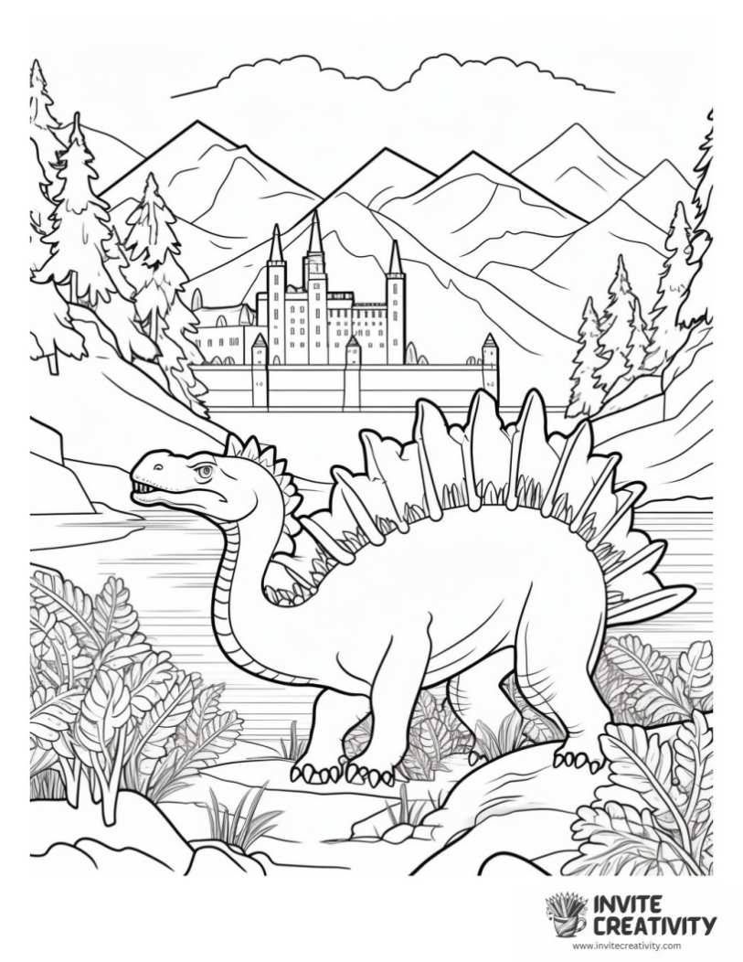 stegosaurus in a prehistoric setting