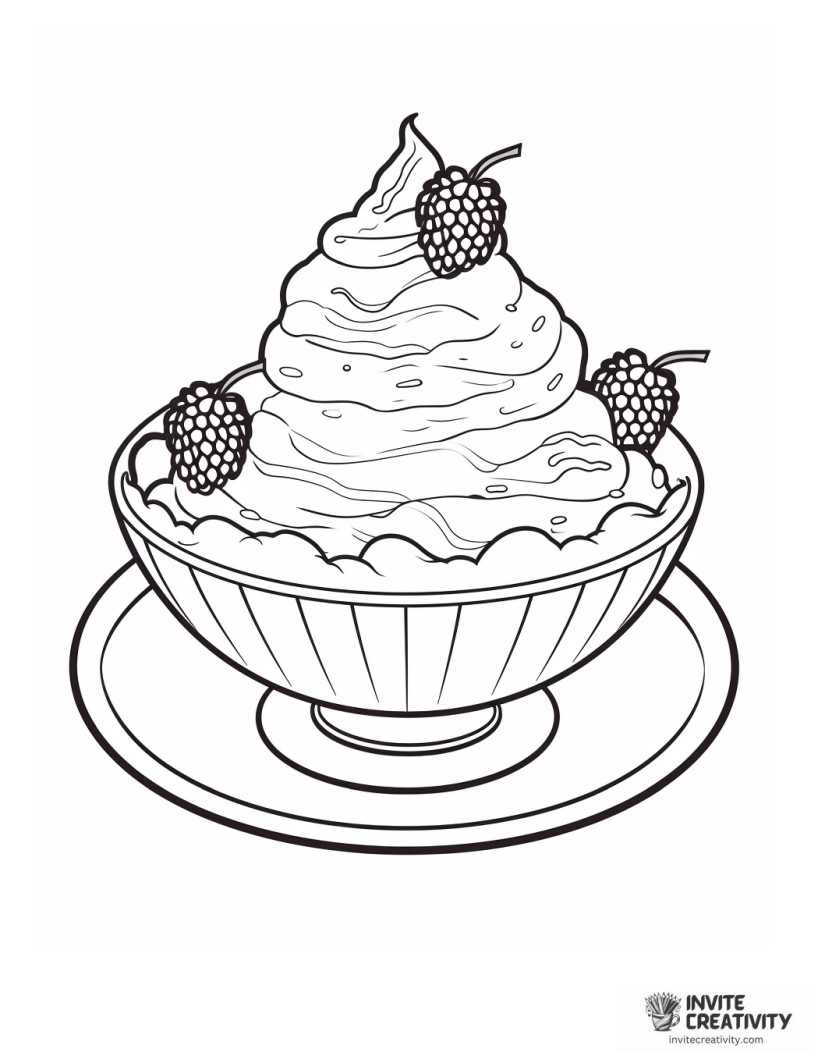 strawberry ice cream coloring sheet