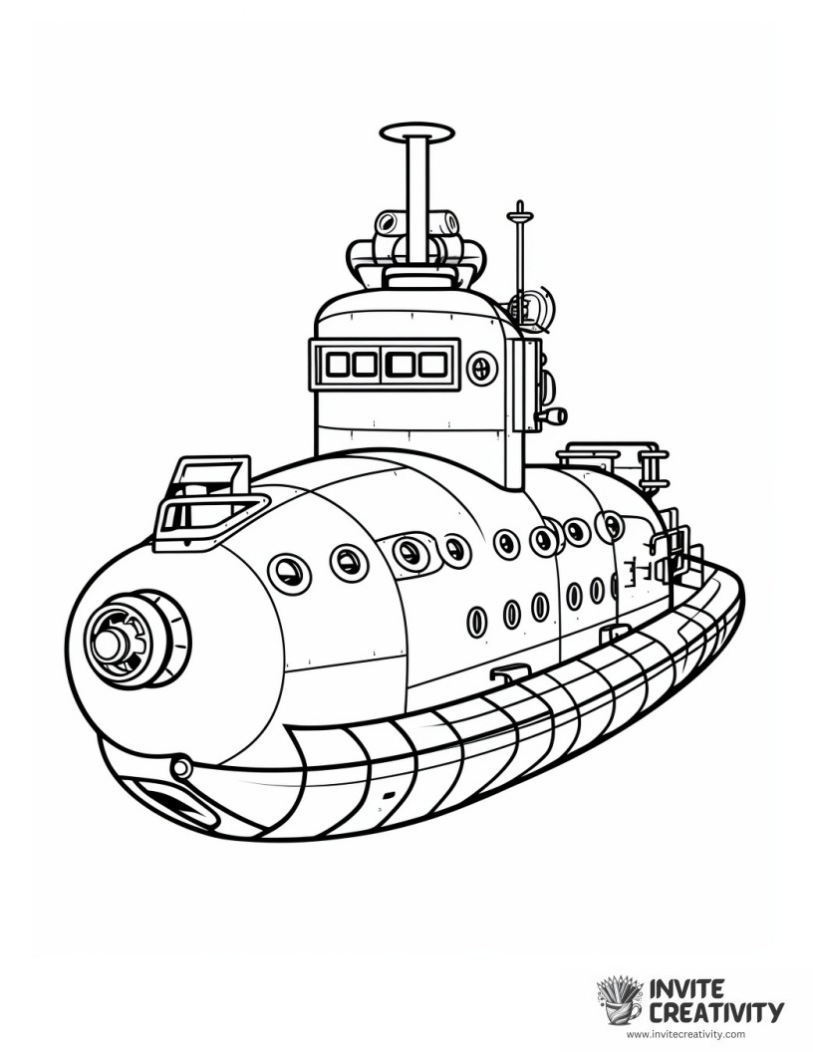 submarine coloring page