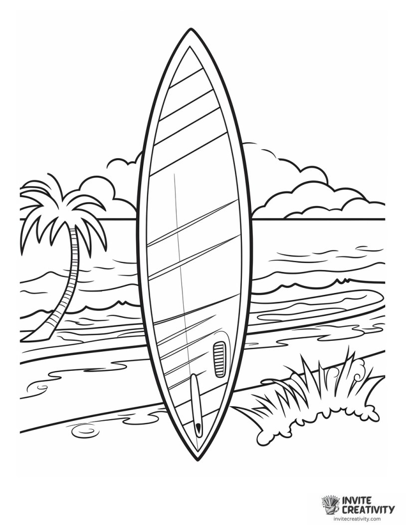 surfboard coloring page