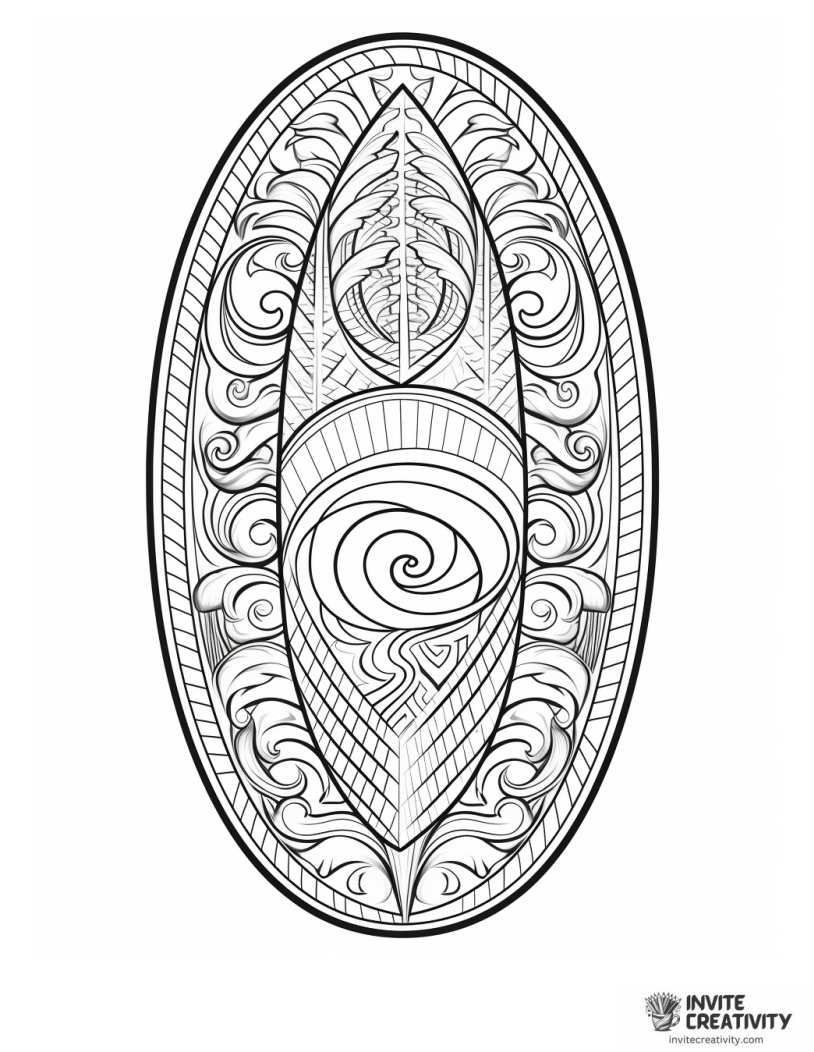 surfboard detailed coloring page