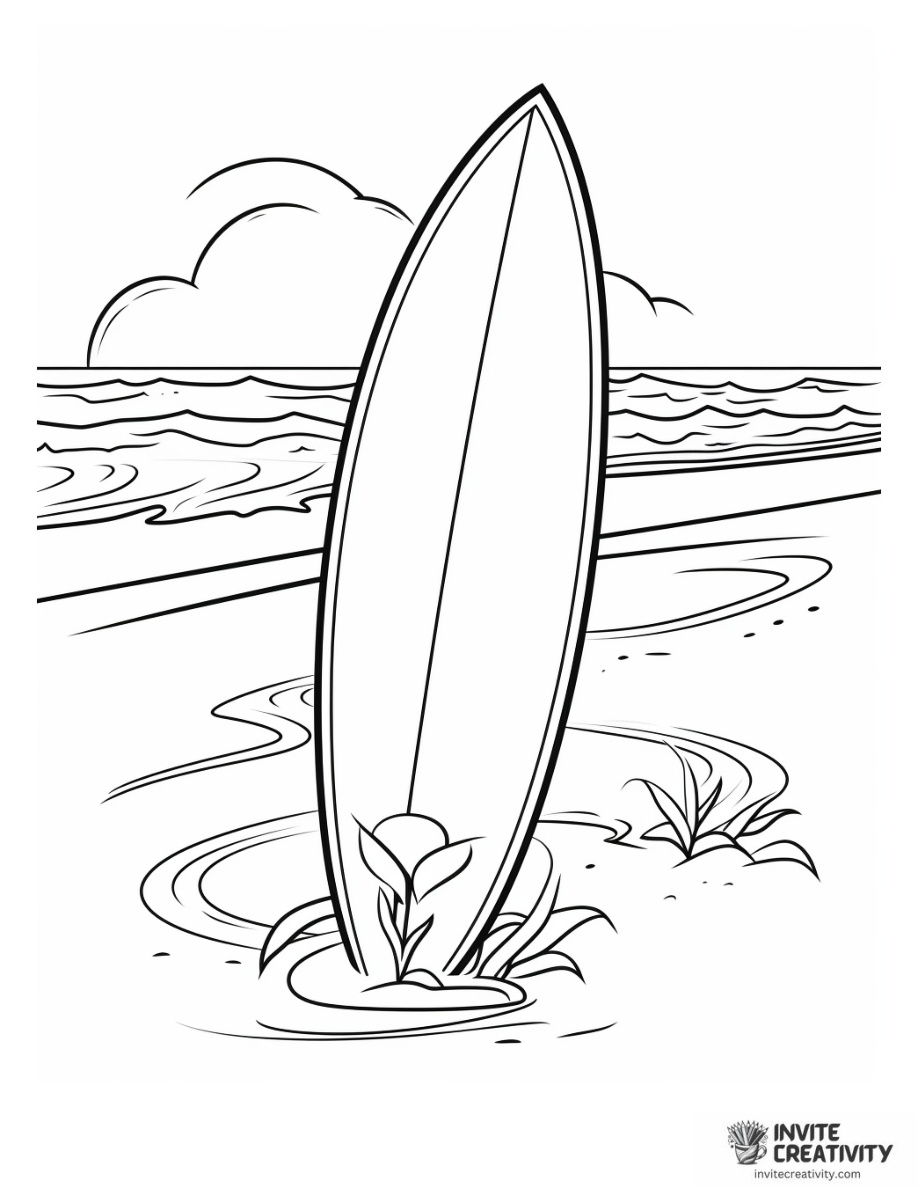 Surfboard on the Sand