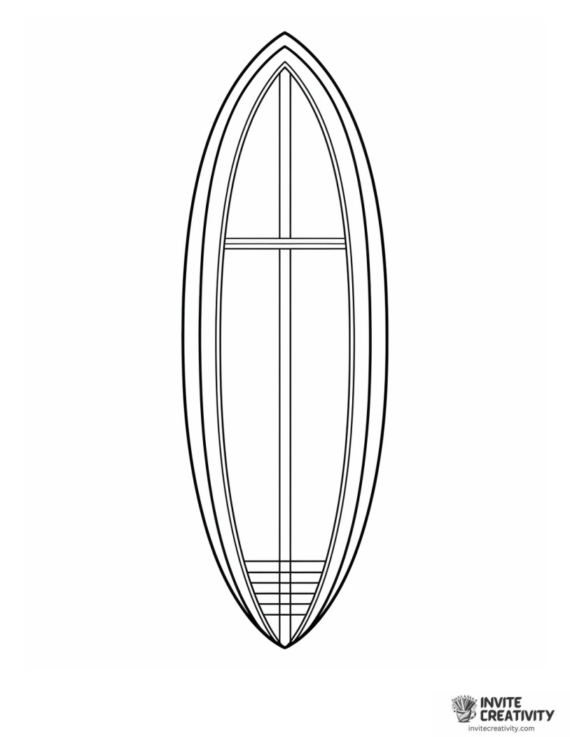 surfboard on the wall coloring page