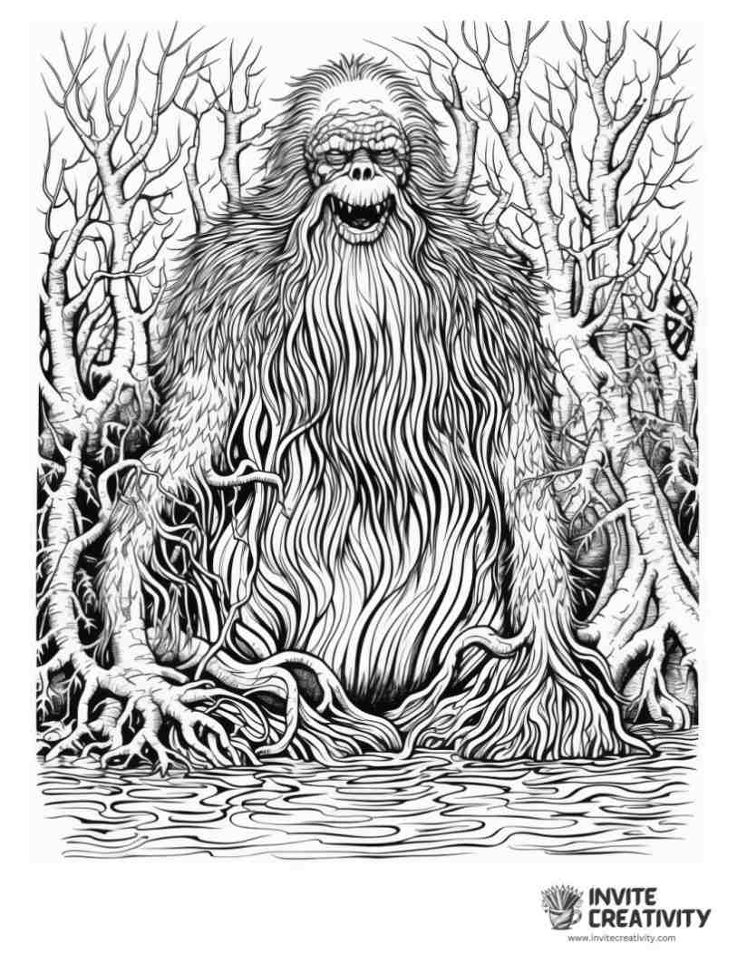 swamp monster coloring page