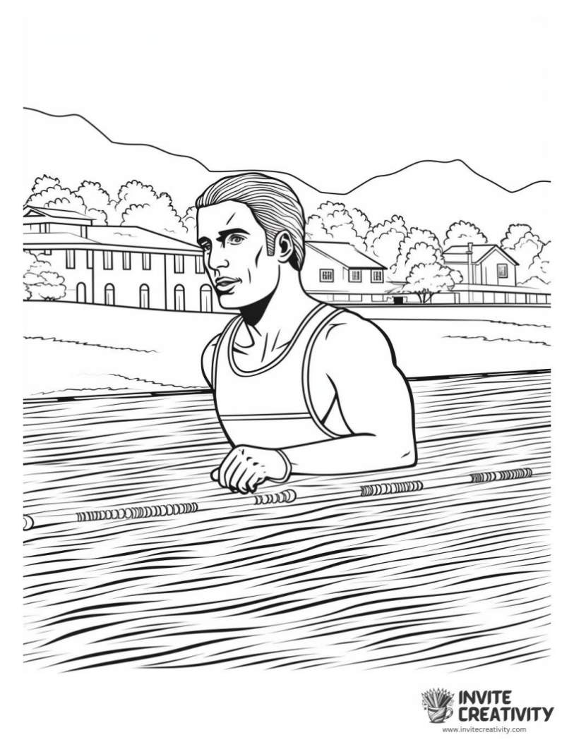 swimming sport coloring page