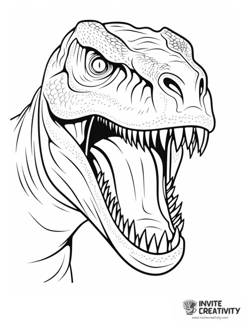 t rex dinosaur coloring page