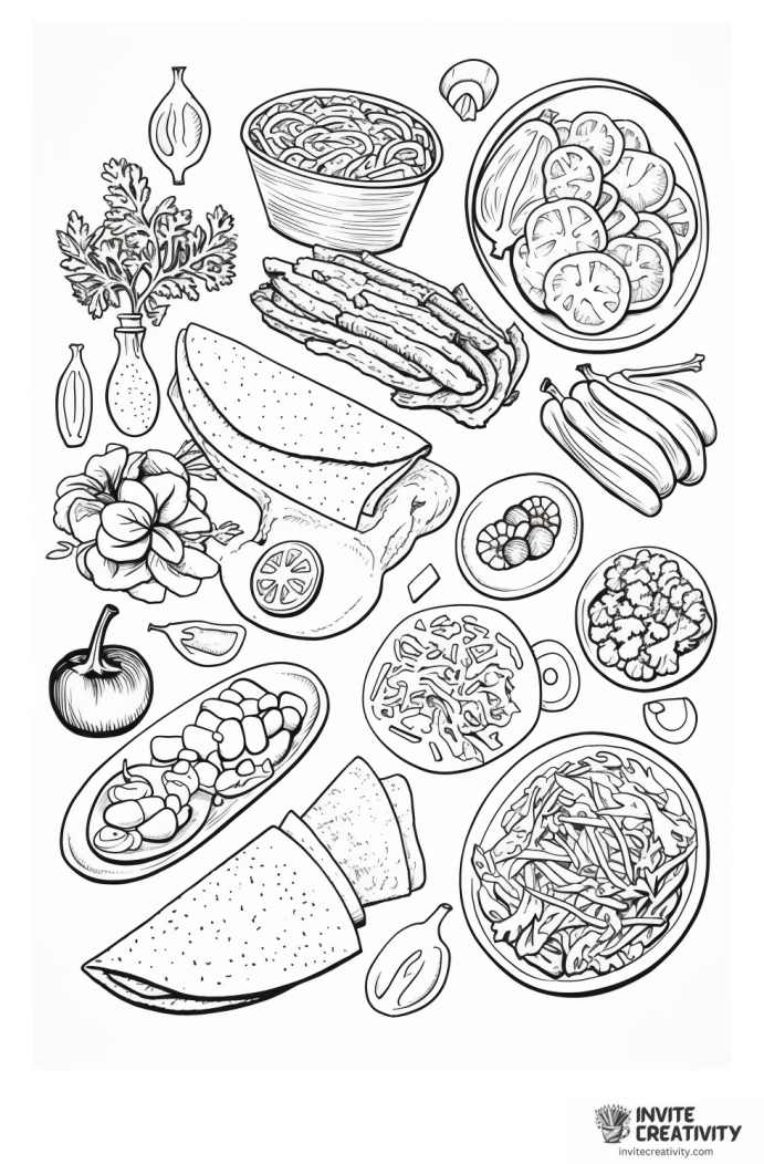taco filling coloring page