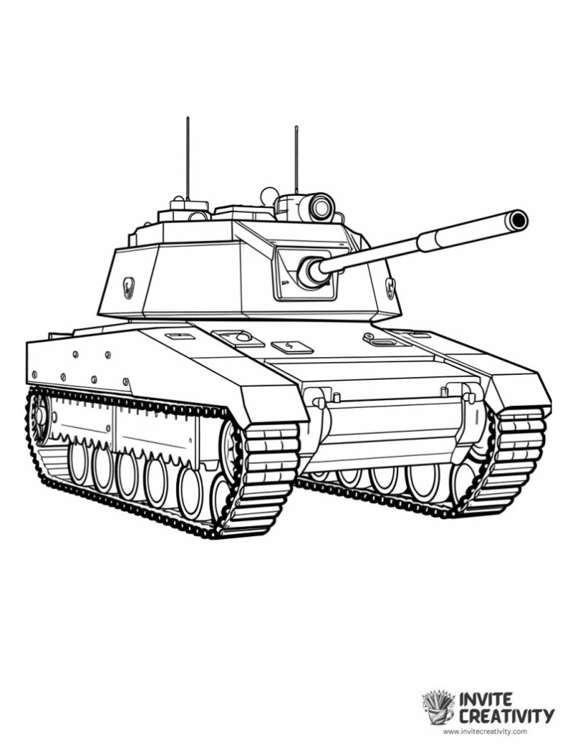 tank coloring book page