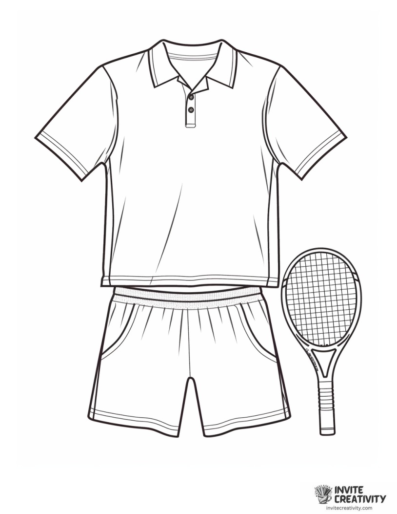 tennis attire shirt and shorts