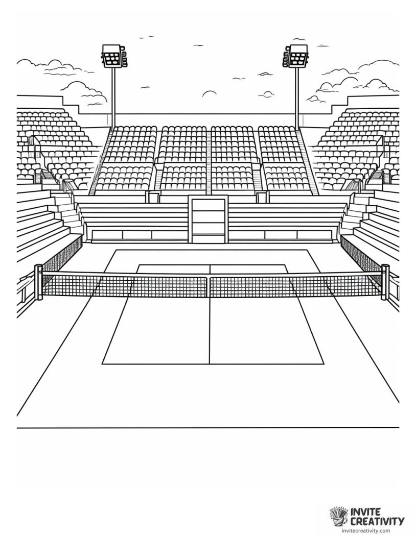 tennis clay court coloring sheet