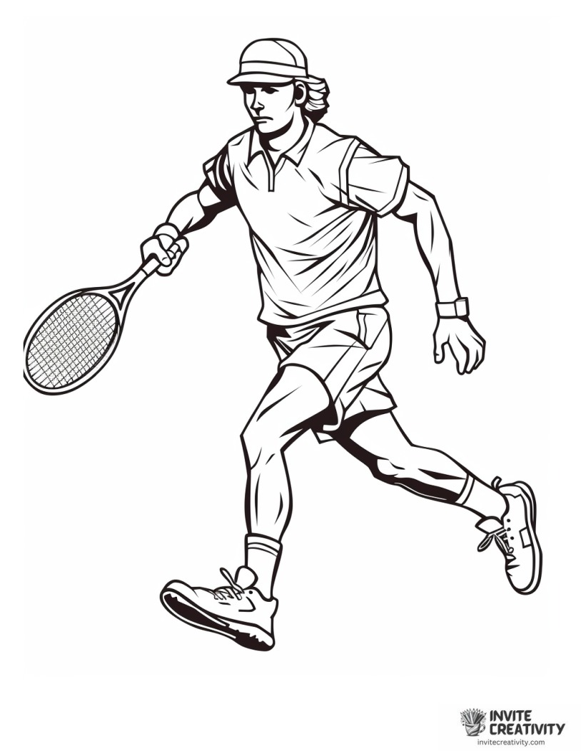 tennis forehand coloring page