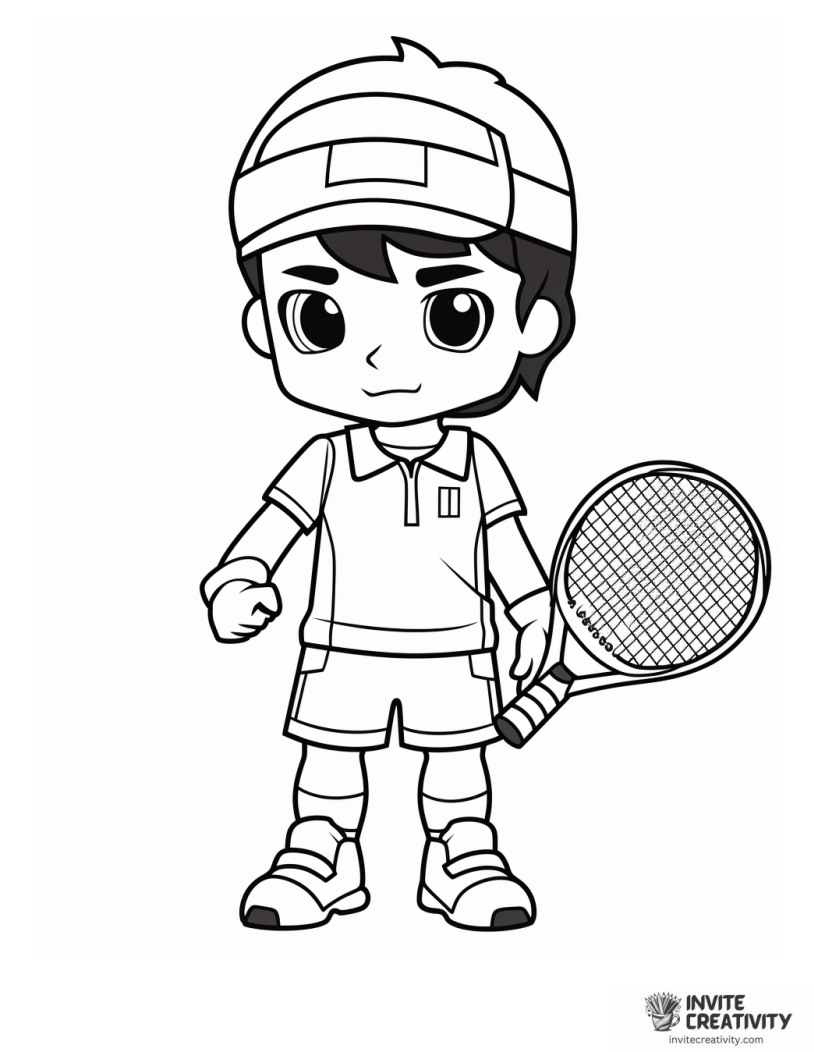 tennis player cartoon style