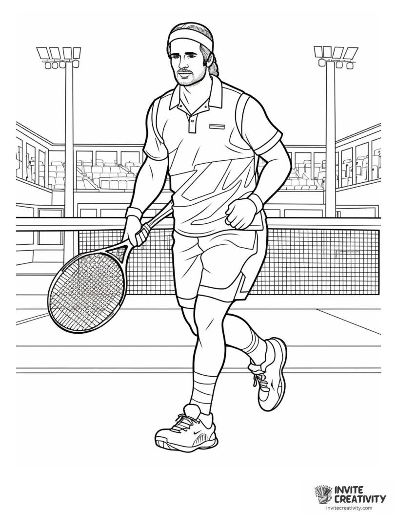 tennis player coloring page