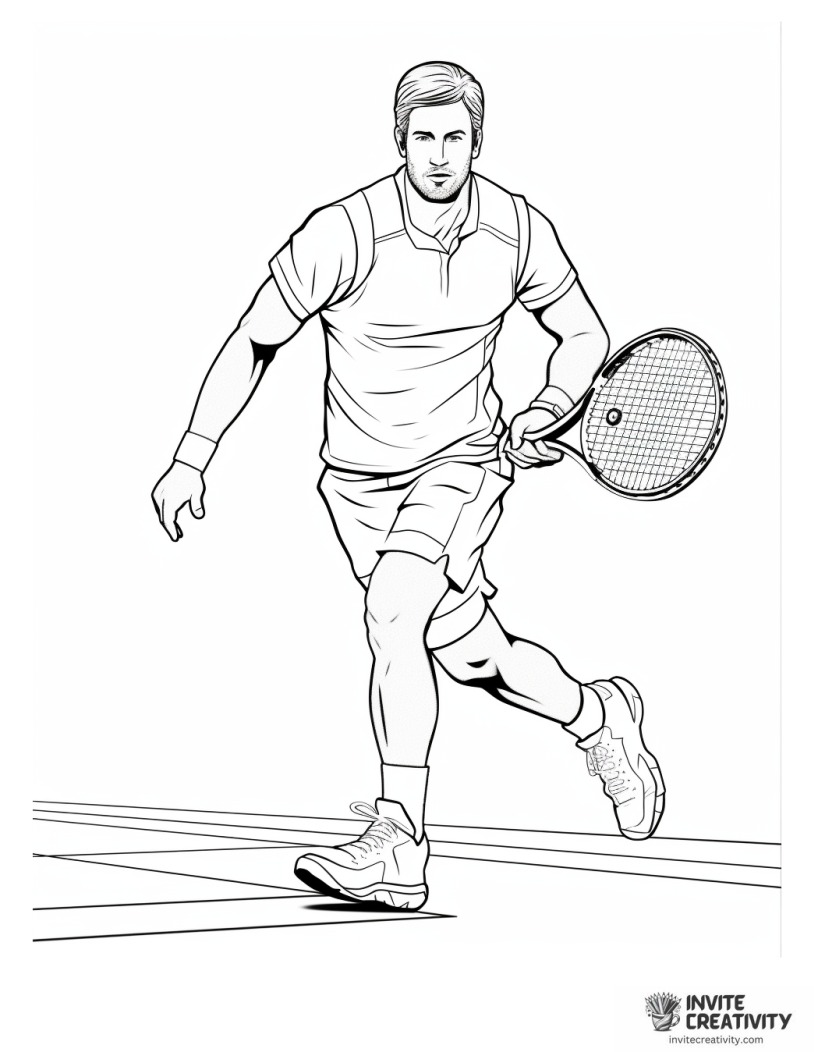 tennis player outline