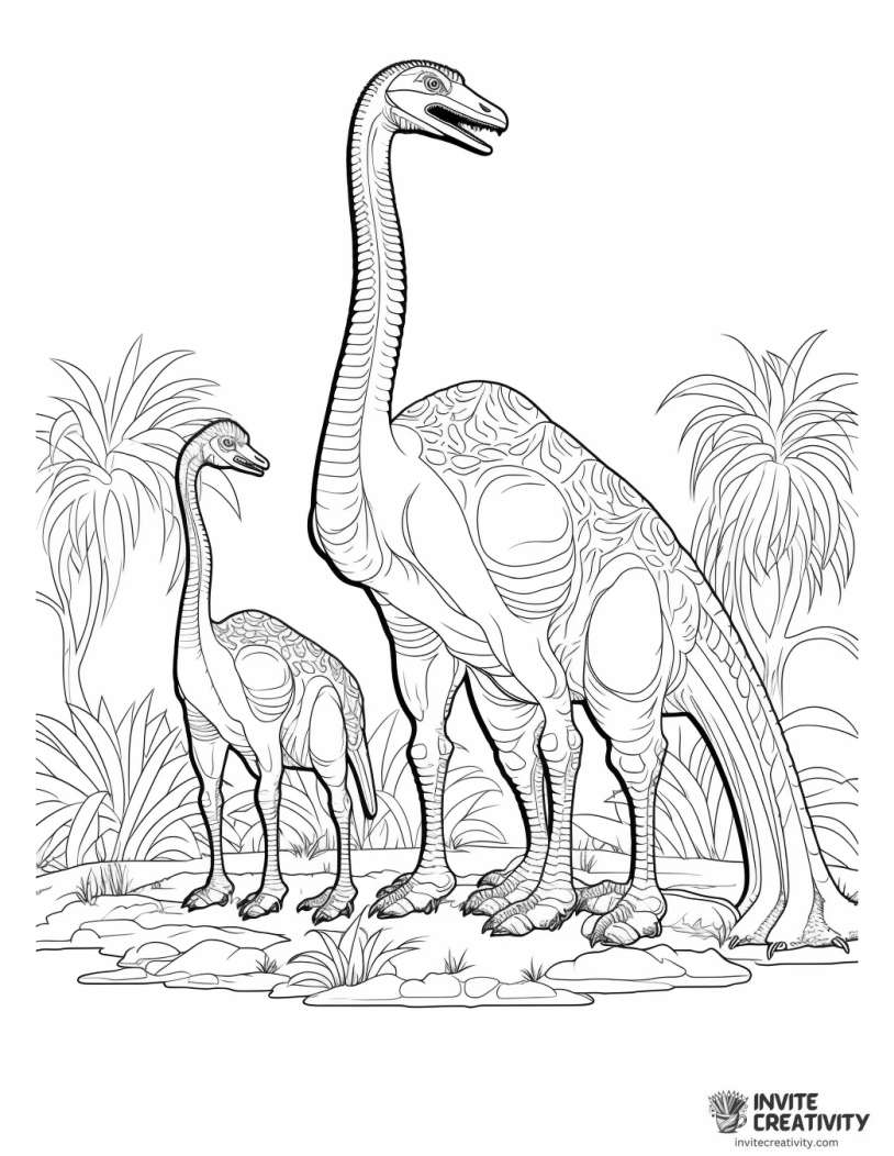 therizinosaurus with giganotosaurus to color