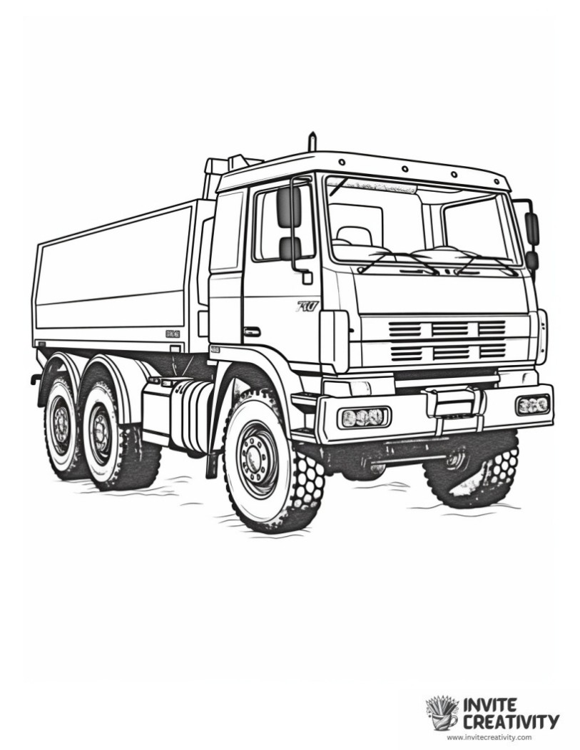 tipper truck full of sand coloring page