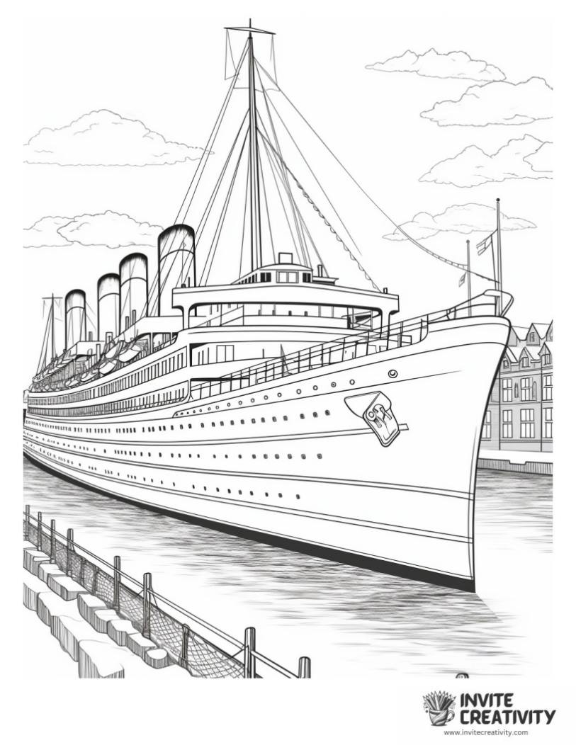 titanic coloring sheet