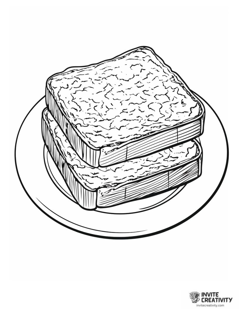 toasted bread coloring page