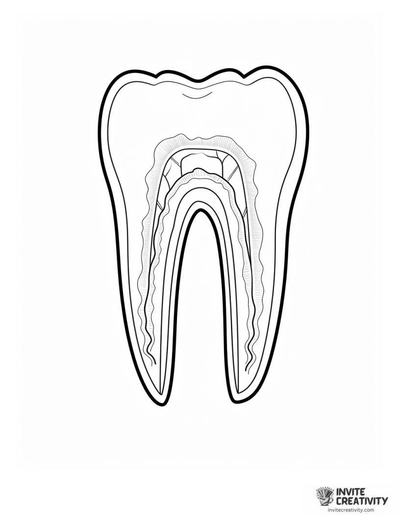 tooth anatomy coloring page