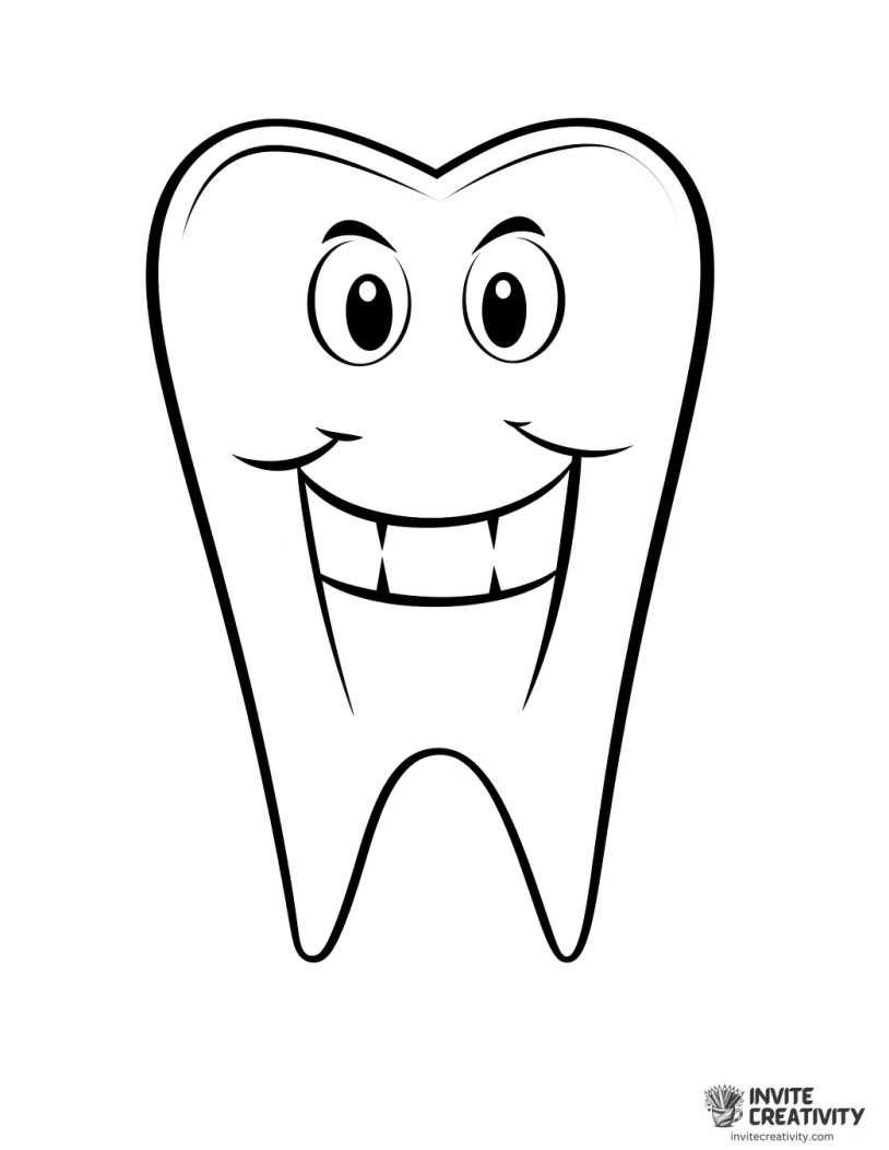 tooth coloring page