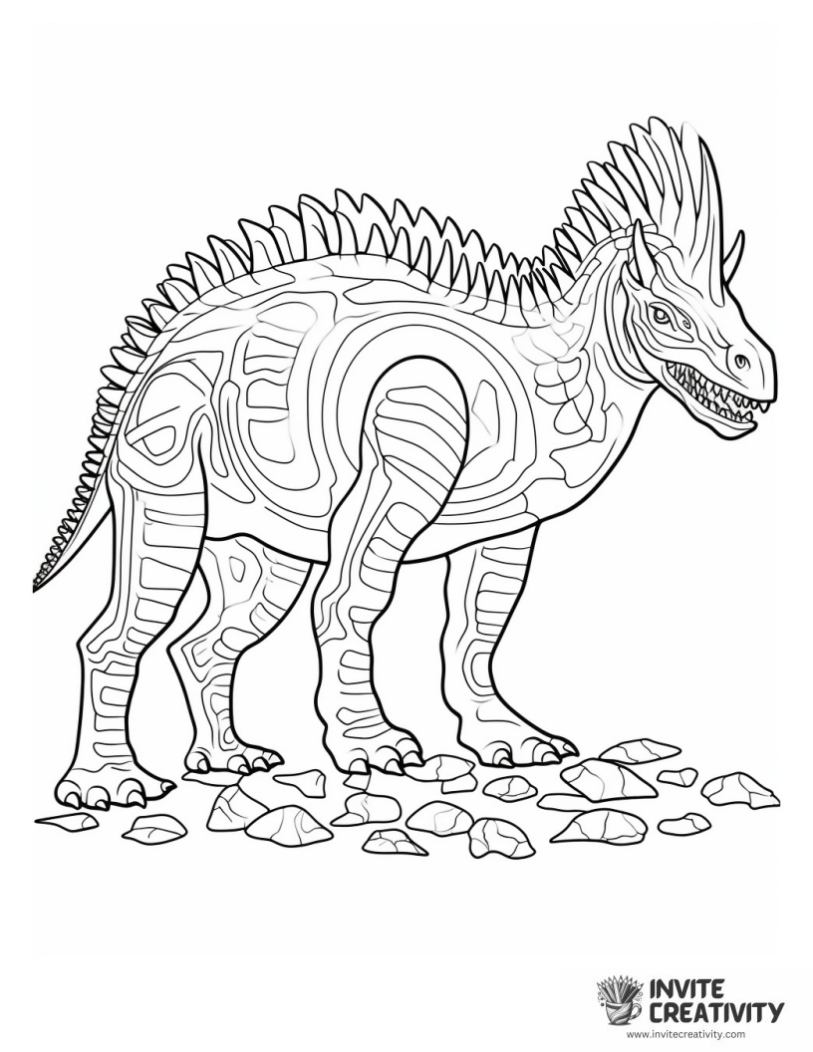 torosaurus detailed coloring sheet