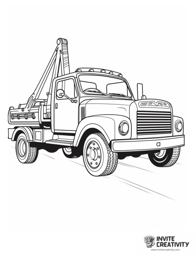 tow truck coloring sheet