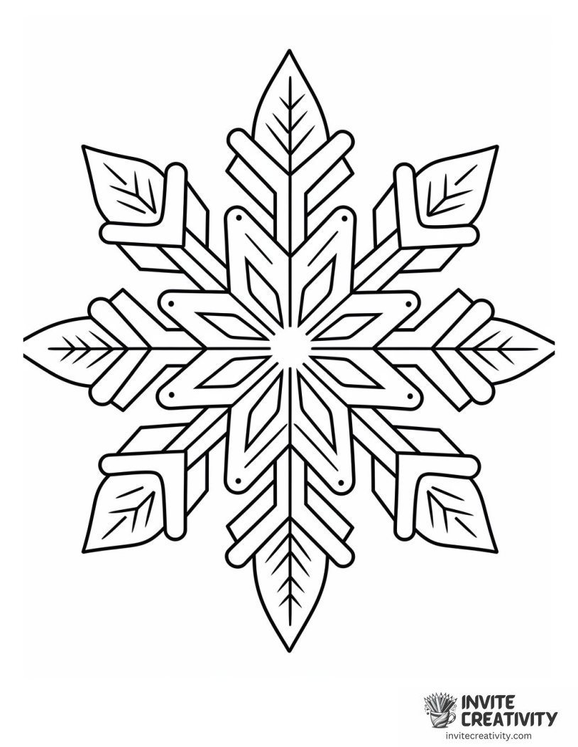 traditional snowflakes Coloring book page