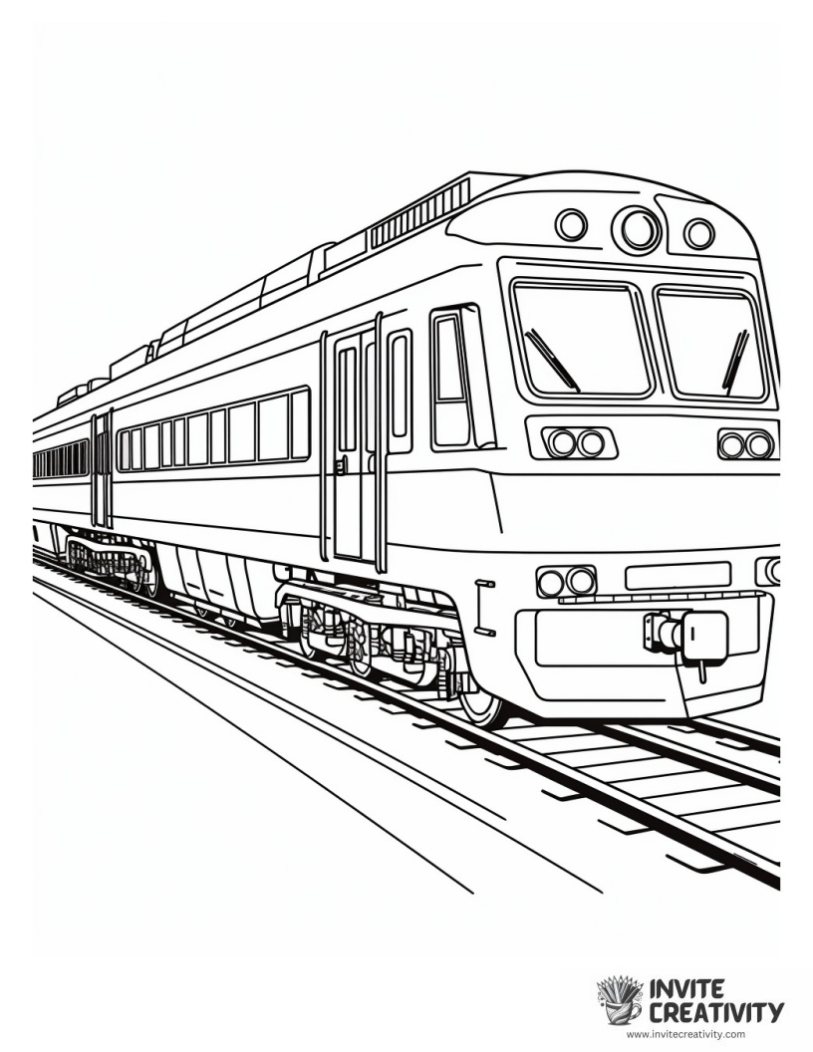 train coloring book page