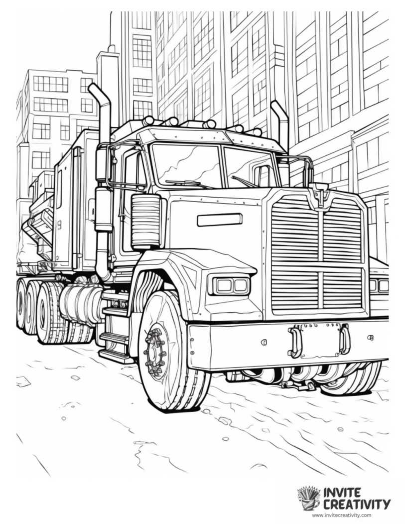 transformers truck drawing to color