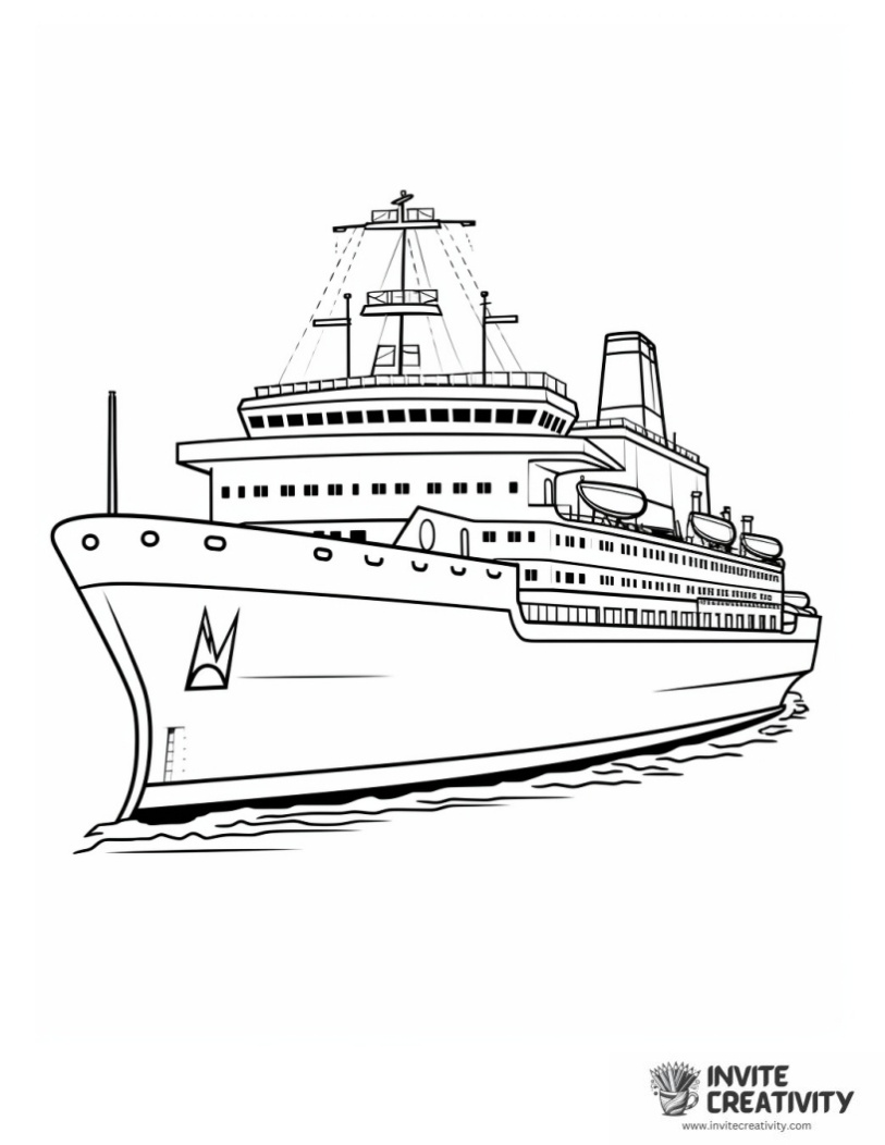transport ship coloring sheet