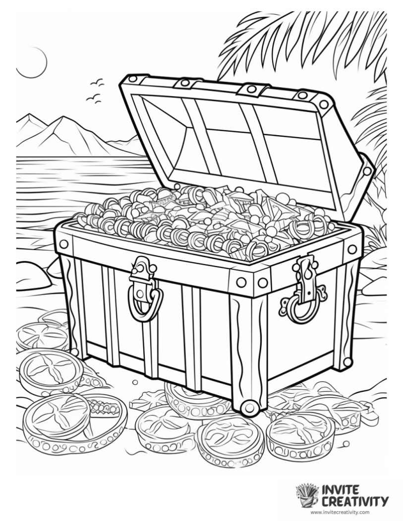 treasure chest coloring page