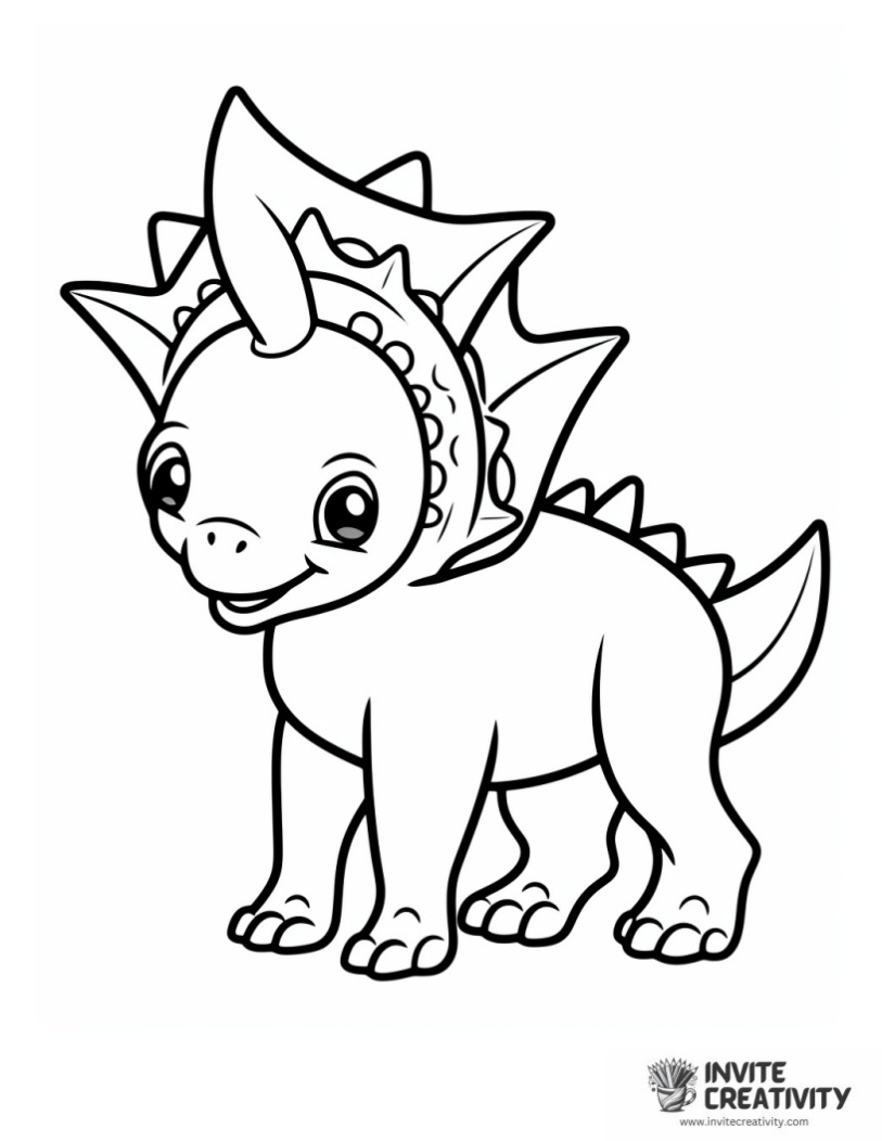 triceratops baby coloring book page