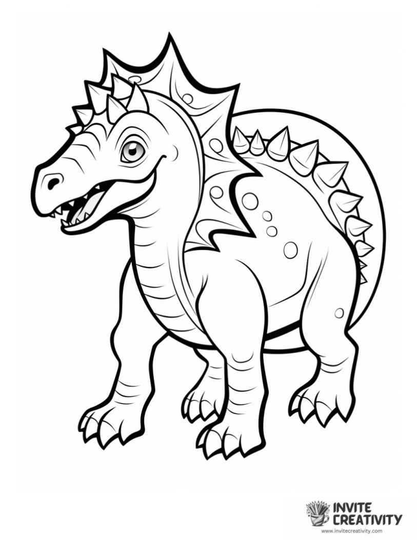 triceratops cartoon easy to color