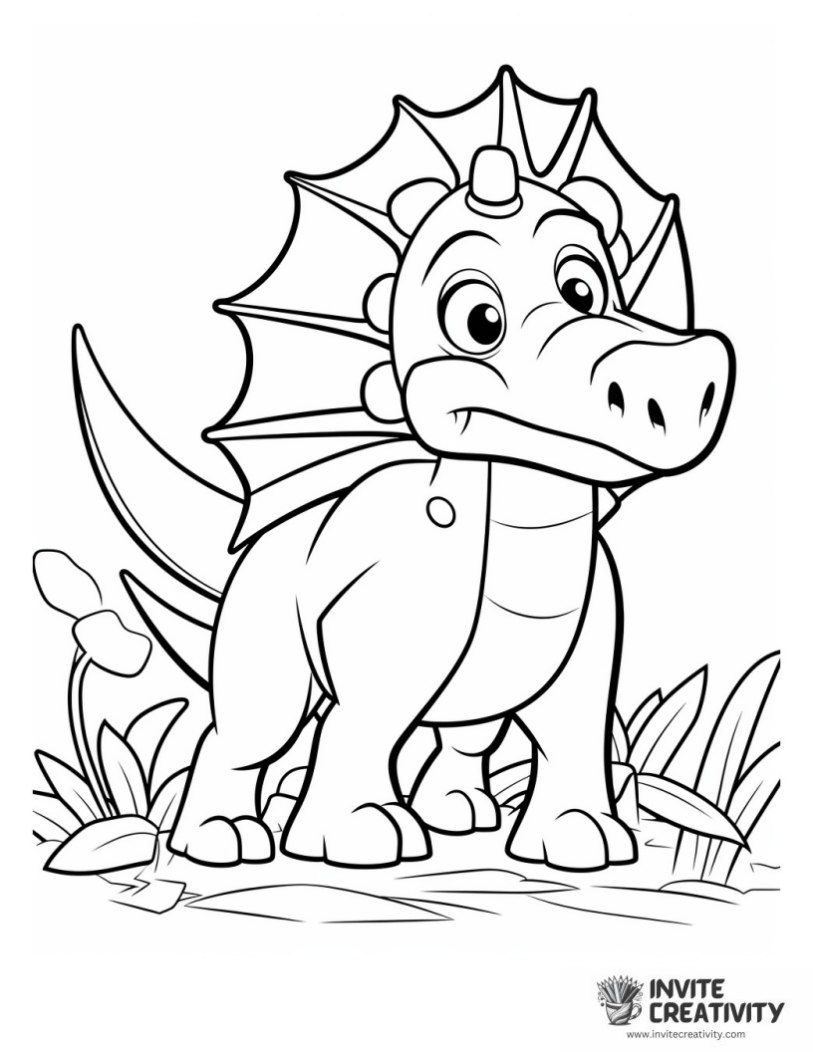 triceratops disney style coloring sheet